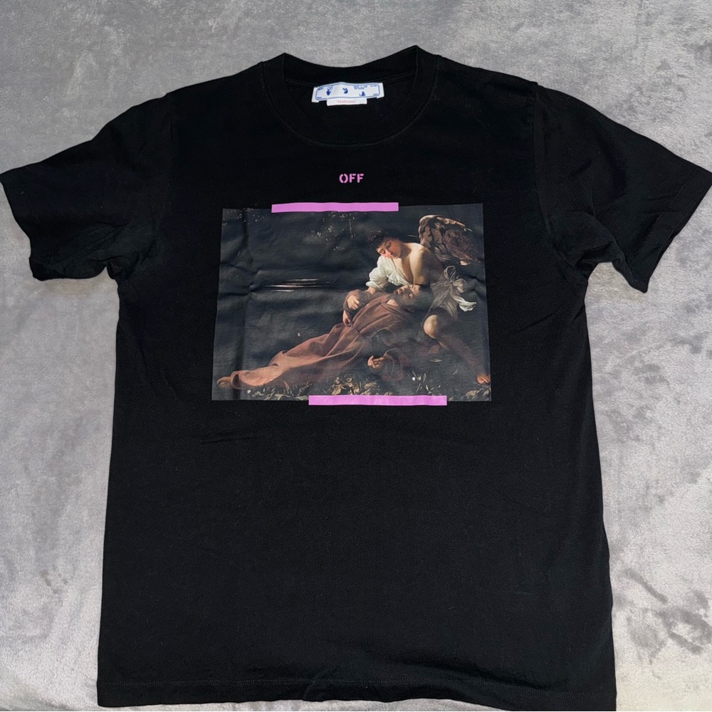 Off-White Black Arrow Caravaggio St Fran Slim Short-Sleeve Tee/ top/ shirt